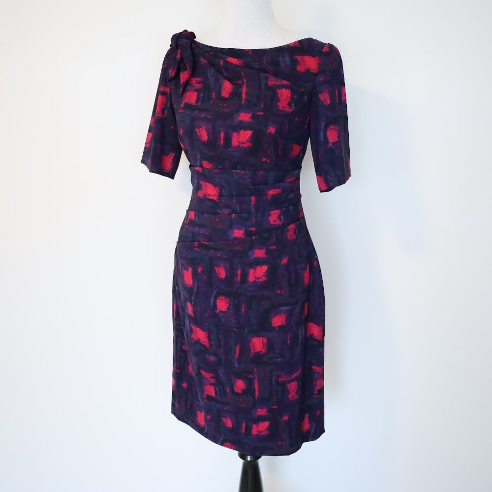 KAY UNGER Size 6 Dress Purple Fuschia Pink Cocktail Dress Sheath
